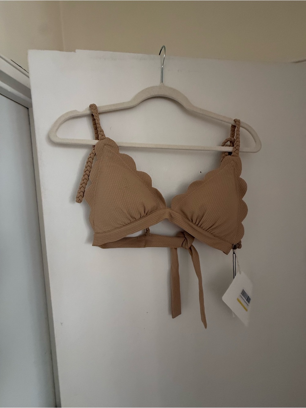 Marysia Swim Scalloped Triangle Bikini Top — Tan